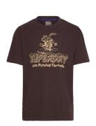 Travel Postcard Graphic Tee Brown Superdry