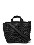 Bag Straw Small Bucket W Top H Black Lindex