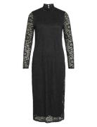 Vidida L/S High Neck Midi Lace Dress/Ka Black Vila