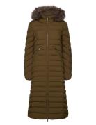 Fuji Faux Fur Hooded Longline Khaki Superdry