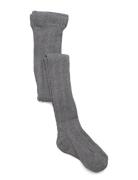 Cable Knitted Stockings Grey Melange Grey Geggamoja