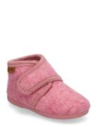 Slippers Wool Velcro Pink En Fant