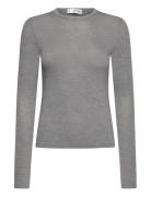 Round-Neck Long-Sleeved T-Shirt Grey Mango