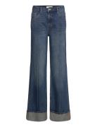 High Waist Straight Jeans Blue Mango