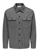 Onskodyl Pinstripe Overshirt Grey ONLY & SONS