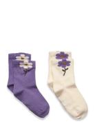 Socks W. 3D Effect Purple Minymo