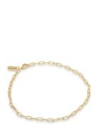 Chunky Square Link Chain Small Bracelet - Gold Plated Gold Design Lett...