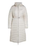 Lw Padded Smocking Midi Coat Cream Calvin Klein