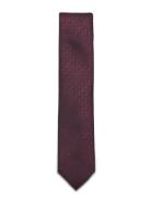 Structured Linen Blend Tie 7 Cm Burgundy Lindbergh Black