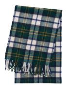 Herringb Check Wool Woven Scarf Green GANT