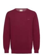 Cotton Pique C-Neck Burgundy GANT