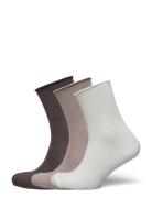 Sock 3 P Merino Roll Edge Beige Lindex