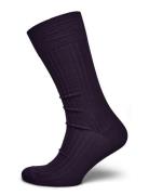 Purple Ribbed Socks Purple AN IVY