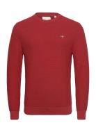 Cotton Textured C-Neck Red GANT