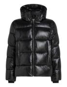 Hooded Quilt Puffer Mw Gloss Black Calvin Klein