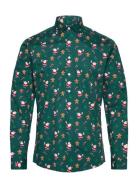 Aop Christmas Shirt L/S Green Lindbergh