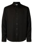 Slhrelaxcharlie Satin Ls Shirt Black Selected Homme