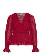 Vifeather L/S V-Neck Top /Ka Red Vila