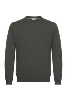 100 % Merino Crew Neck Knit Khaki Lindbergh Black