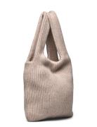 Knitted Tote Bag Beige Davida Cashmere