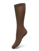 Magda Shimmery Socks Brown Swedish Stockings