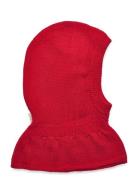 Rib Knitted Balaclava In Merino Wool Red Copenhagen Colors