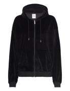 W. Hanger Velvet Rhinest Zip Hoodie Black HOLZWEILER