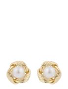 Soap Pearl Knot Ear G/White - Gold SNÖ Of Sweden