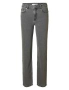 Slfalice Mw Straight Eloise Grey Jeans Grey Selected Femme