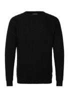 Lambswool Raglan Cable O-Neck Knit Black Lindbergh