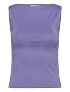 Annie Boatneck Sleeveless Top Purple Weekday