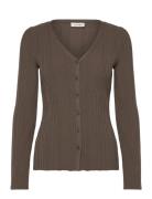Long Rib Knit Cardigan Khaki Monki