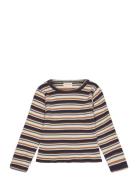 T-Shirt Ls Y/D Rib Patterned Minymo