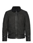 Edgar Nubuck Shearling Jacket Black Jofama