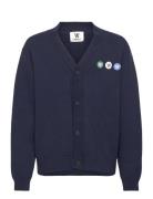 Wwotis Tripple Badge Cardigan Navy Double A By Wood Wood