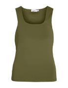 Vikenza U-Neck S/L Tank Top Rev - Noos Khaki Vila