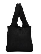 Knitted Tote Bag Black Davida Cashmere