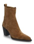 Suede Block-Heel Boots Brown Mango