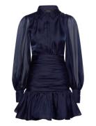 Milani Organza Shirt Dress Navy Bardot