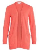 Viril Open L/S Knit Cardigan - Noos Orange Vila