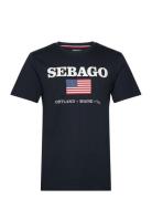 Sam Printed Tee Navy Sebago