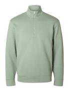 Slhemanuel Soft Zip High Neck Sweat Noos Green Selected Homme