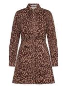 Leopard-Print Shirt Dress Brown Mango