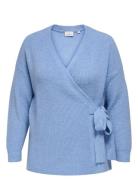 Careliza Ls Wrap Cardigan Knt Blue ONLY Carmakoma