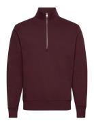 Regular-Fit Zip-Neck Sweatshirt Burgundy Mango