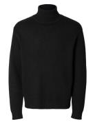 Slhcody Ls Knit Relaxed Roll Neck Black Selected Homme