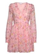 Viroman New V-Neck L/S Short Dress/Dc/Ka Pink Vila