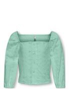 Kogpilea 3/4 Emb Anglaise Shirt Wvn Green Kids Only