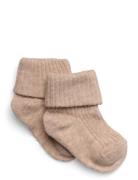 Cotton Rib Baby Socks Beige Mp Denmark