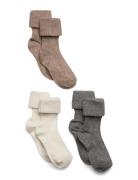 Cotton Rib Baby Socks - 3-Pack Beige Mp Denmark